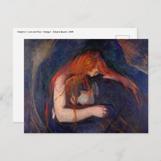 Edvard Munch - Vampire / Love and Pain Postcard (Front/Back)