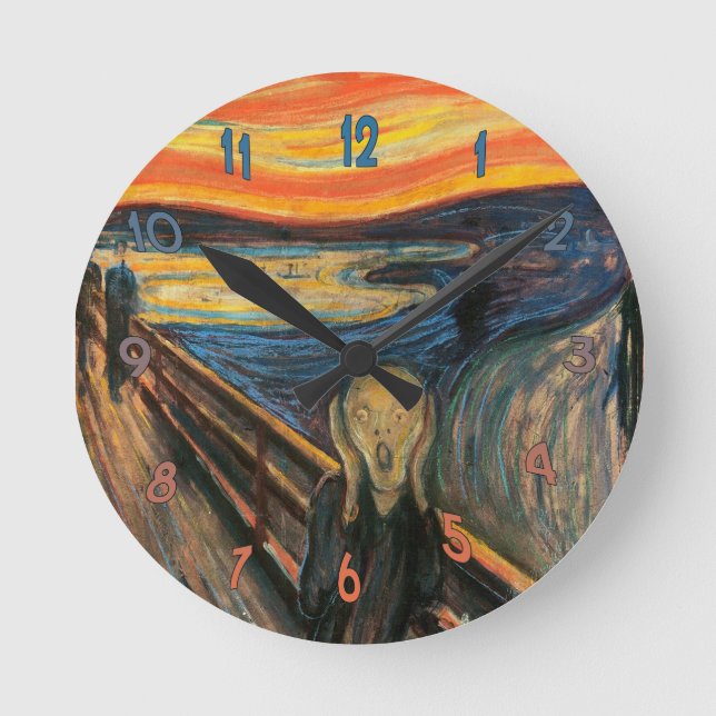 Edvard Munch's The Scream Round Clock (Front)