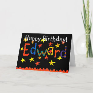 'Edward' Birthday Card (black)