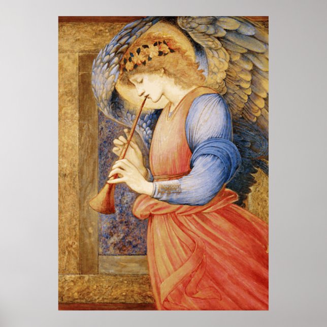 Edward Burne-Jones - Angel Playing Flageolet Poster (Front)