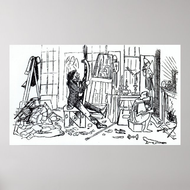 Edward Burne-Jones at work in his studio Poster (Front)