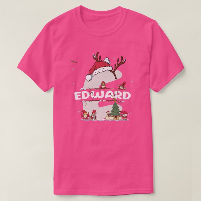 Edward Christmas  w Edward Name for funny Xmas  T-Shirt (Design Front)