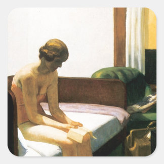 Edward Hopper Hotel Room Square Sticker