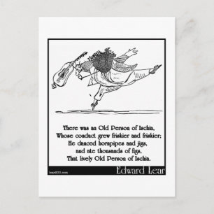 Edward Lear's Old Person of Ischia Limerick Postcard