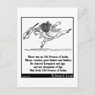 Edward Lear's Old Person of Ischia Limerick Postcard