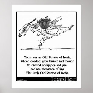 Edward Lear's Old Person of Ischia Limerick Poster