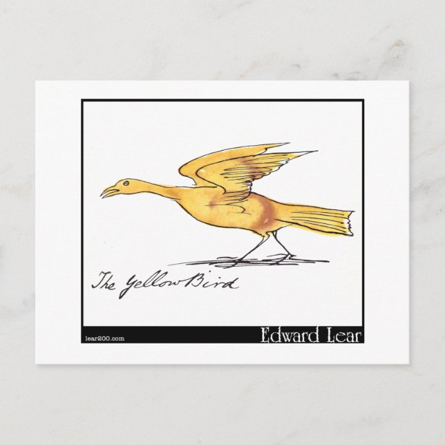 Edward Lear's Yellow Bird Postcard (Front)