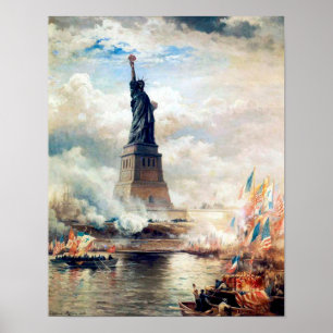Edward Moran Unveiling The Statue of Liberty Poster