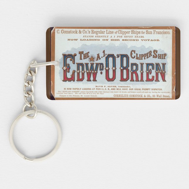 Edward O'Brien Clipper sailing ship 1900 Key Ring (Creator Uploaded)