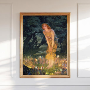 Edward Robert Hughes Midsummer Eve Fairy Painting  Poster