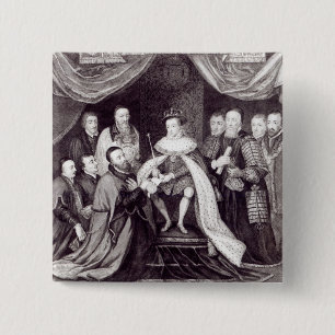 Edward VI Granting the Charter 15 Cm Square Badge