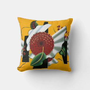 Edward Wadsworth, Dahlias, famous painting, Cushion