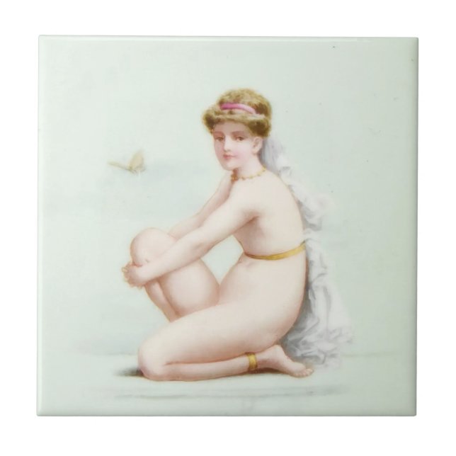 Edwardian Era Angelic Lady Tile (Front)