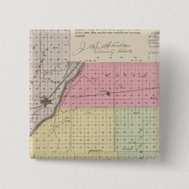 Edwards County, Kansas 15 Cm Square Badge (Front)