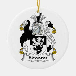 Edwards Family Crest Ceramic Tree Decoration