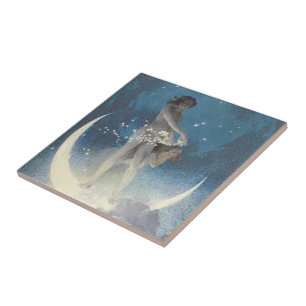 Edwin Blashfield Stars Scattering Art Nouveau Tile