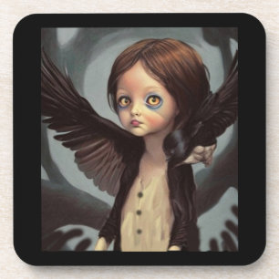 Edwin gothic black crow grunge coaster