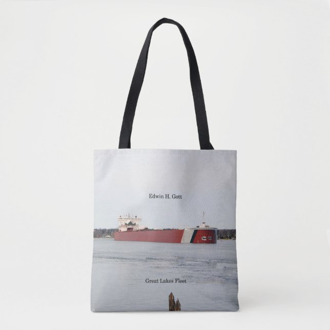 Edwin H. Gott all over tote bag (Front)