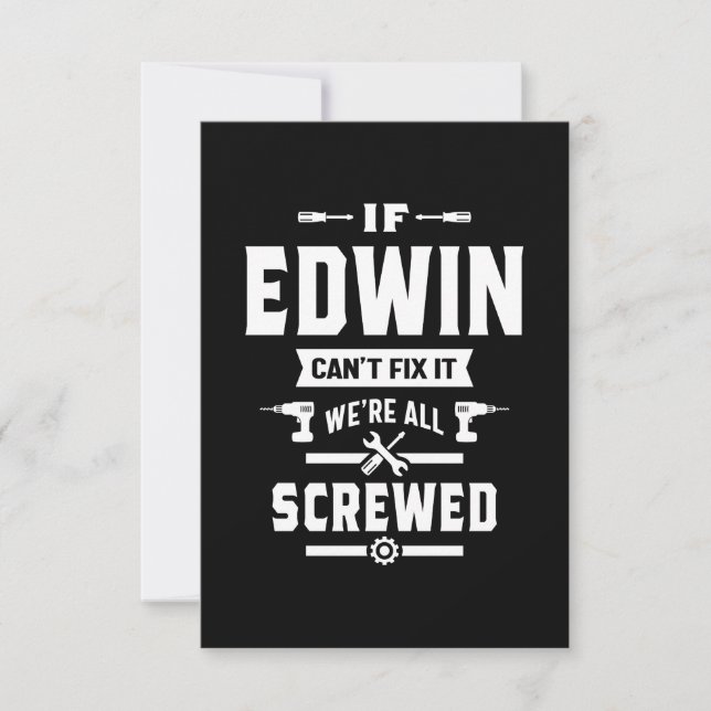 Edwin Personalised Name Birthday Gift RSVP Card (Front)