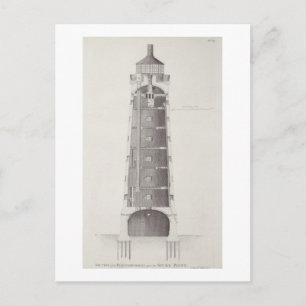 Edystone Lighthouse engraved by John Record (fl.17 Postcard