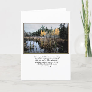 ee Cummings quote Cattails and Larches Card