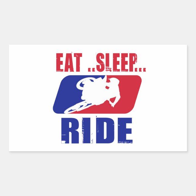 Eeat Sleep and ride Rectangular Sticker (Front)