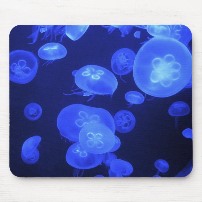 Eeirly Beautiful Usual Blue Moon Jellyfish Custom Mouse Pad (Front)