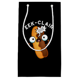 Eek-clair Funny Eclair Pun Dark BG Small Gift Bag