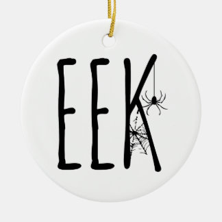 Eek Spider & Spiderweb Spooky Eerie Halloween Ceramic Tree Decoration