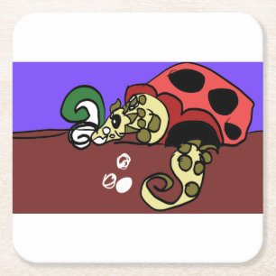Eel art square paper coaster