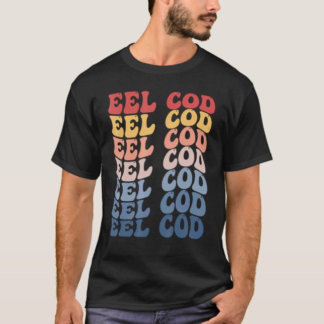 Eel Cod Groovy Retro Fish T-Shirt (Front)