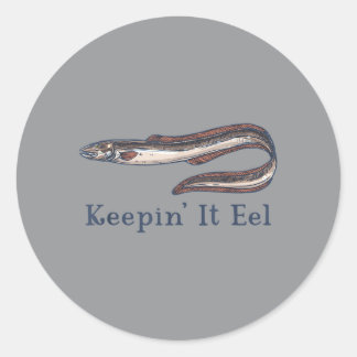 Eel Lover Eels Aquarium Funny Joke Men Women Boys Classic Round Sticker