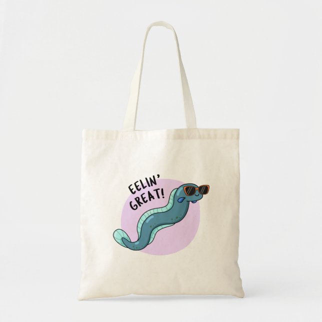Eelin Great Funny Slippery Eel Pun Tote Bag (Front)