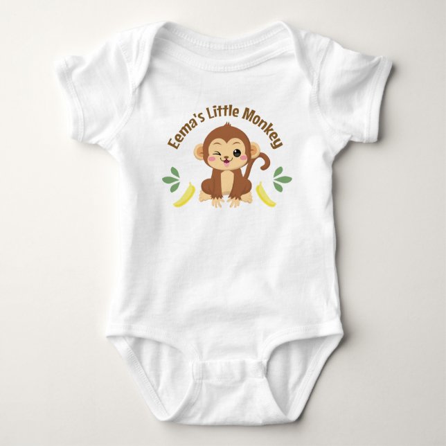 Eema's Little Monkey Baby Bodysuit (Front)