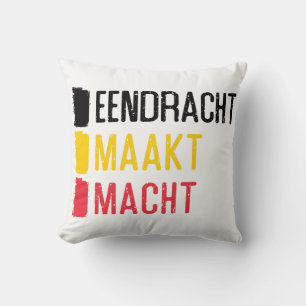 Eendracht Maakt Macht Pillow, Belgian Motto Cushion