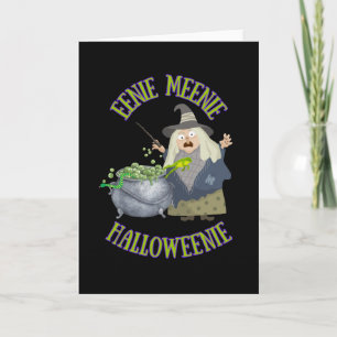 Eenie Meenie Halloweenie Greeting Card,Spooky Cute Card