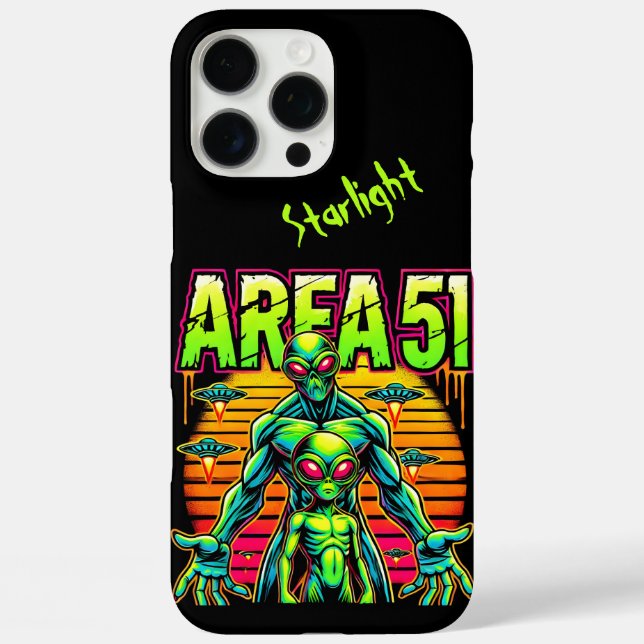 Eerie Aliens Wander Near Area 51 Under Neon Skies Case-Mate iPhone Case (Back)