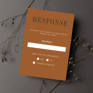 Eerie Autumn Halloween Terracotta Black Wedding RSVP Card