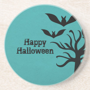 Eerie Bats Halloween Coaster, Aqua Coaster