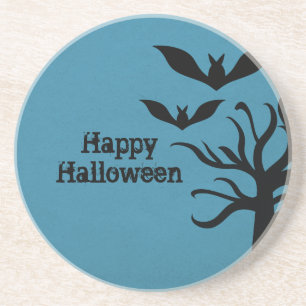 Eerie Bats Halloween Coaster, Blue Coaster