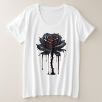 Eerie black rose white