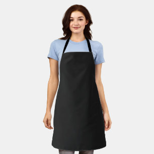 Eerie Black Solid Color Apron