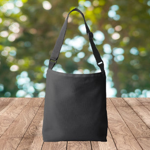 Eerie Black Solid Colour Crossbody Bag