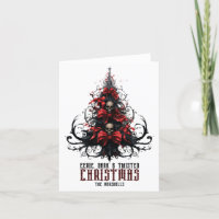 Eerie Dark Twisted Xmas Tree Skull Goth 