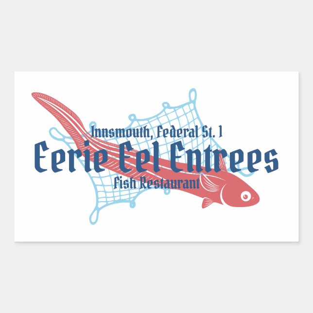 Eerie Eel Entrees Innsmouth Fish Restaurants Rectangular Sticker (Front)