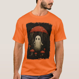 Eerie Forest Ghost Under Dripping Mushroom T-Shirt