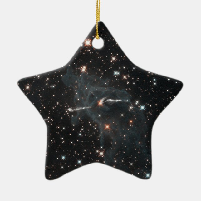 Eerie ghost in Carina Nebula Ceramic Tree Decoration (Front)