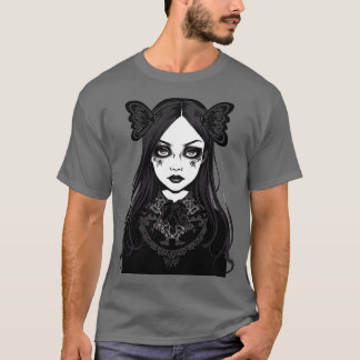 Eerie Goth Girl Portrait T-Shirt