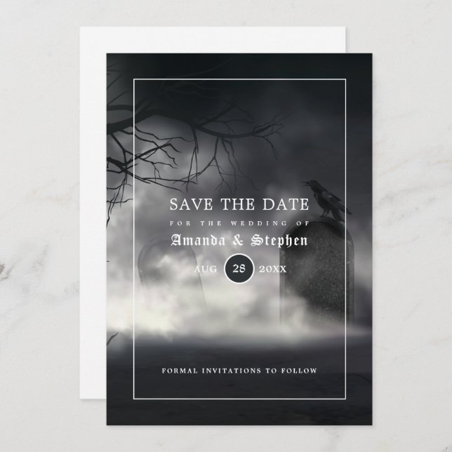 Eerie Gothic Wedding Save The Date (Front/Back)