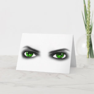 Eerie Green Eyes Card